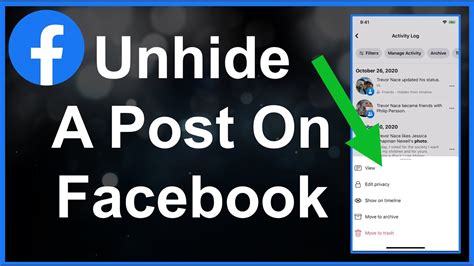 The post will now reappear in your News Feed or page. How to Unhide a Post on Facebook Mobile. The steps to unhide a post on Facebook mobile are a little different from the desktop version, but the process is still straightforward. Step 1: Access Your News Feed. Open your Facebook app and go to your News Feed to access the hidden posts. 
